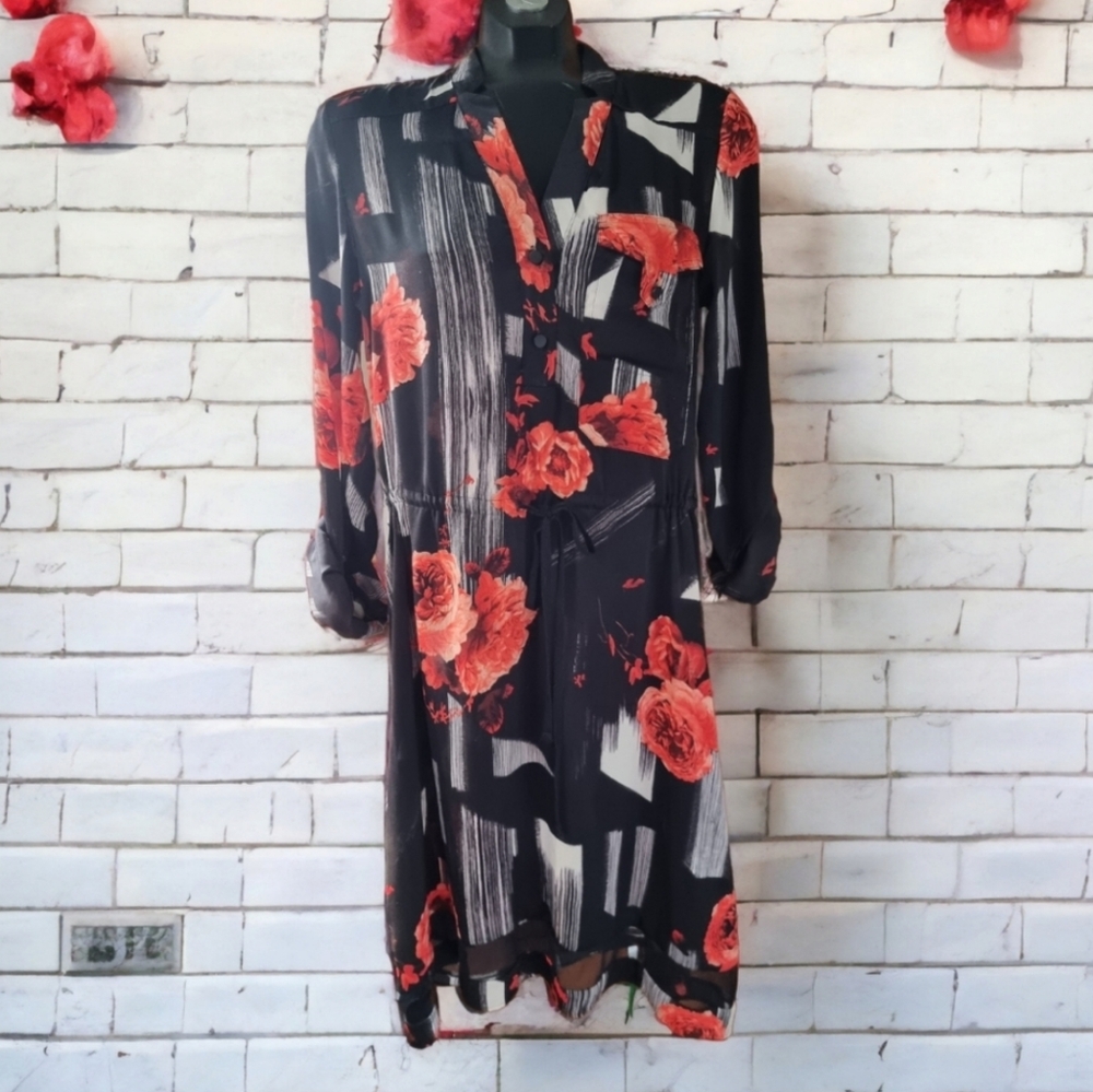 Simply Vera | Vera Wang Roses Floral Dress with Mesh